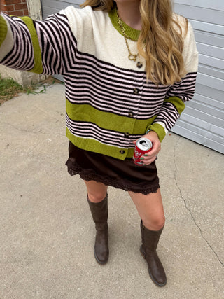 Lindsey Striped Knit Cardigan