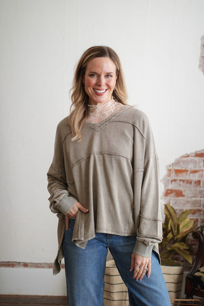 Sophie Oversized V-Neck Top