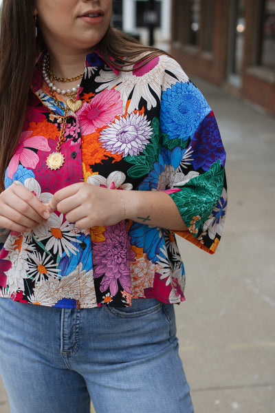 Maya Floral Button Down Top