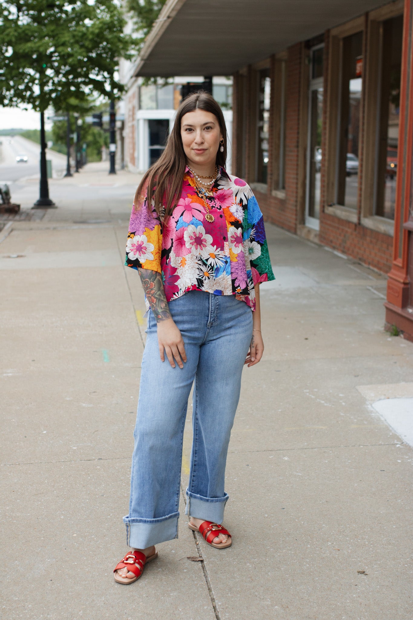 Maya Floral Button Down Top