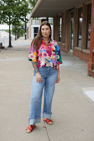 Maya Floral Button Down Top