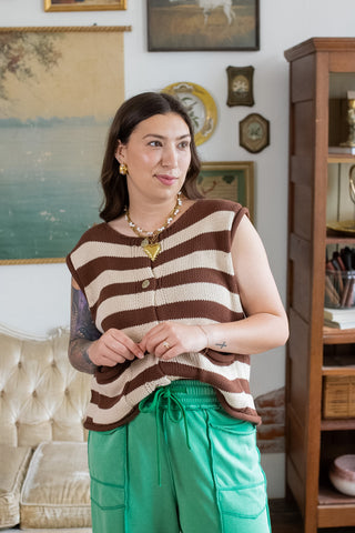 Elle Striped Sweater Vest