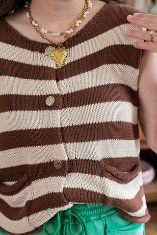 Elle Striped Sweater Vest