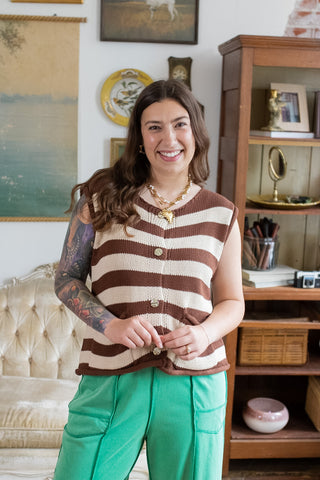 Elle Striped Sweater Vest