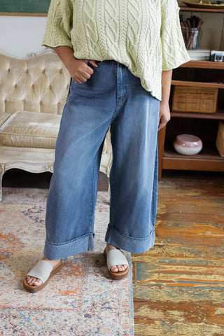 Holland Cuffed Wide Leg Barrel Jeans