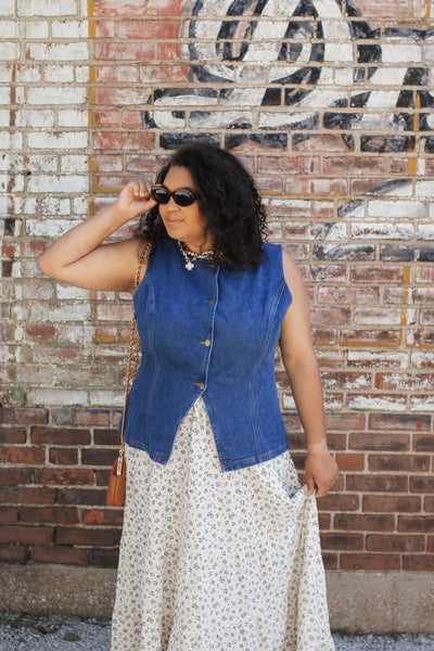 Ida Denim Button Vest Top