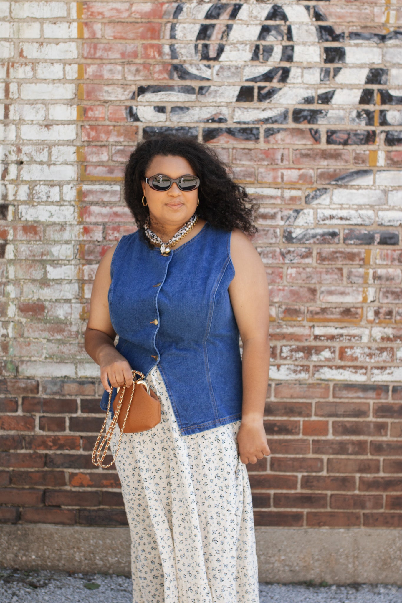 Ida Denim Button Vest Top