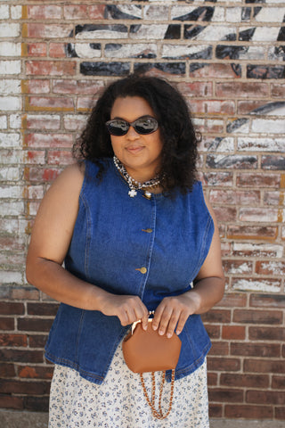 Ida Denim Button Vest Top