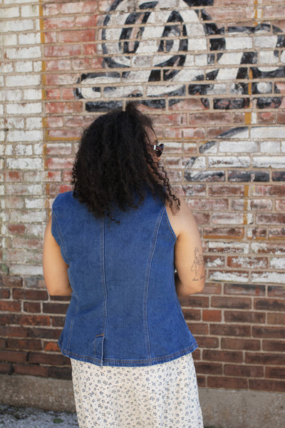 Ida Denim Button Vest Top