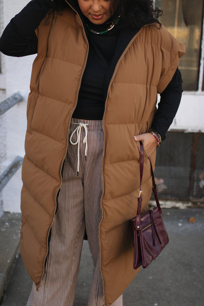 Annie Reversible Long Puffer Vest
