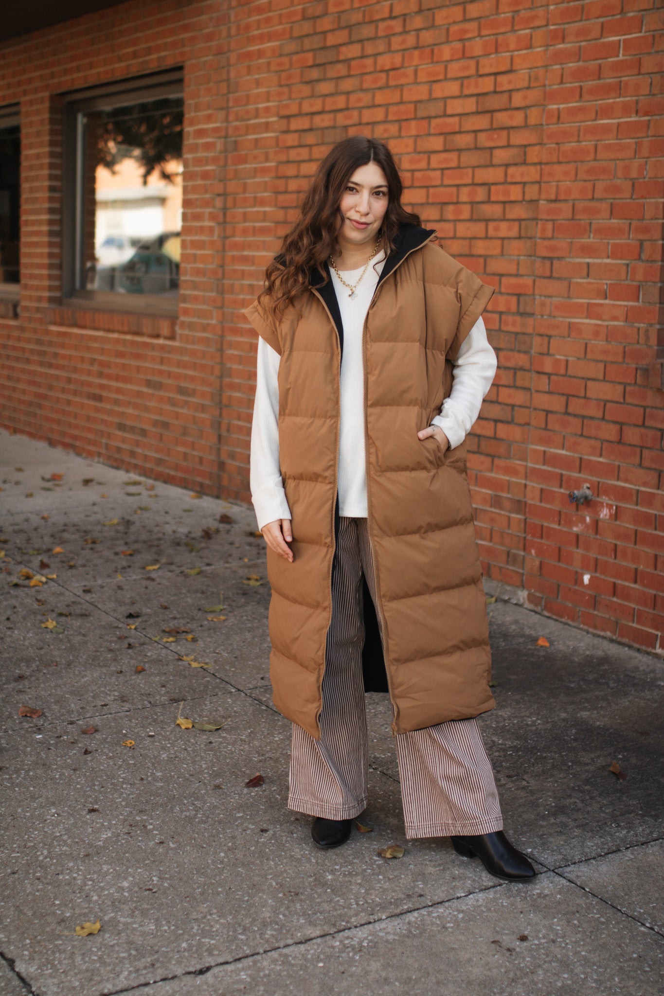 Annie Reversible Long Puffer Vest