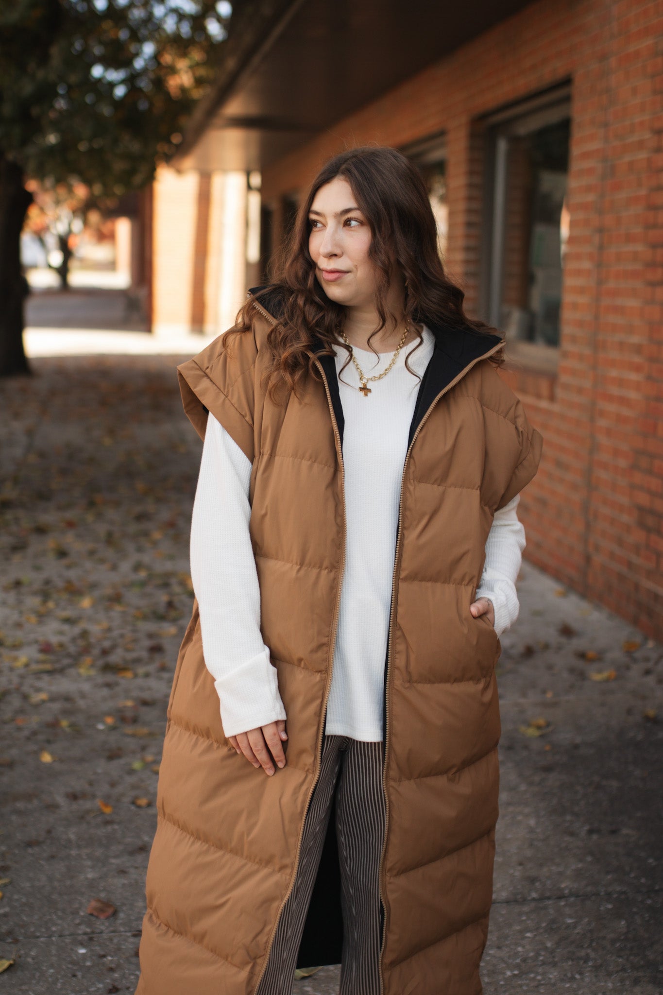 Annie Reversible Long Puffer Vest