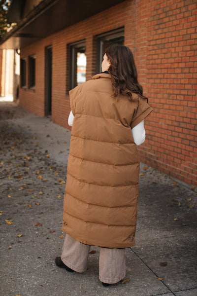Annie Reversible Long Puffer Vest