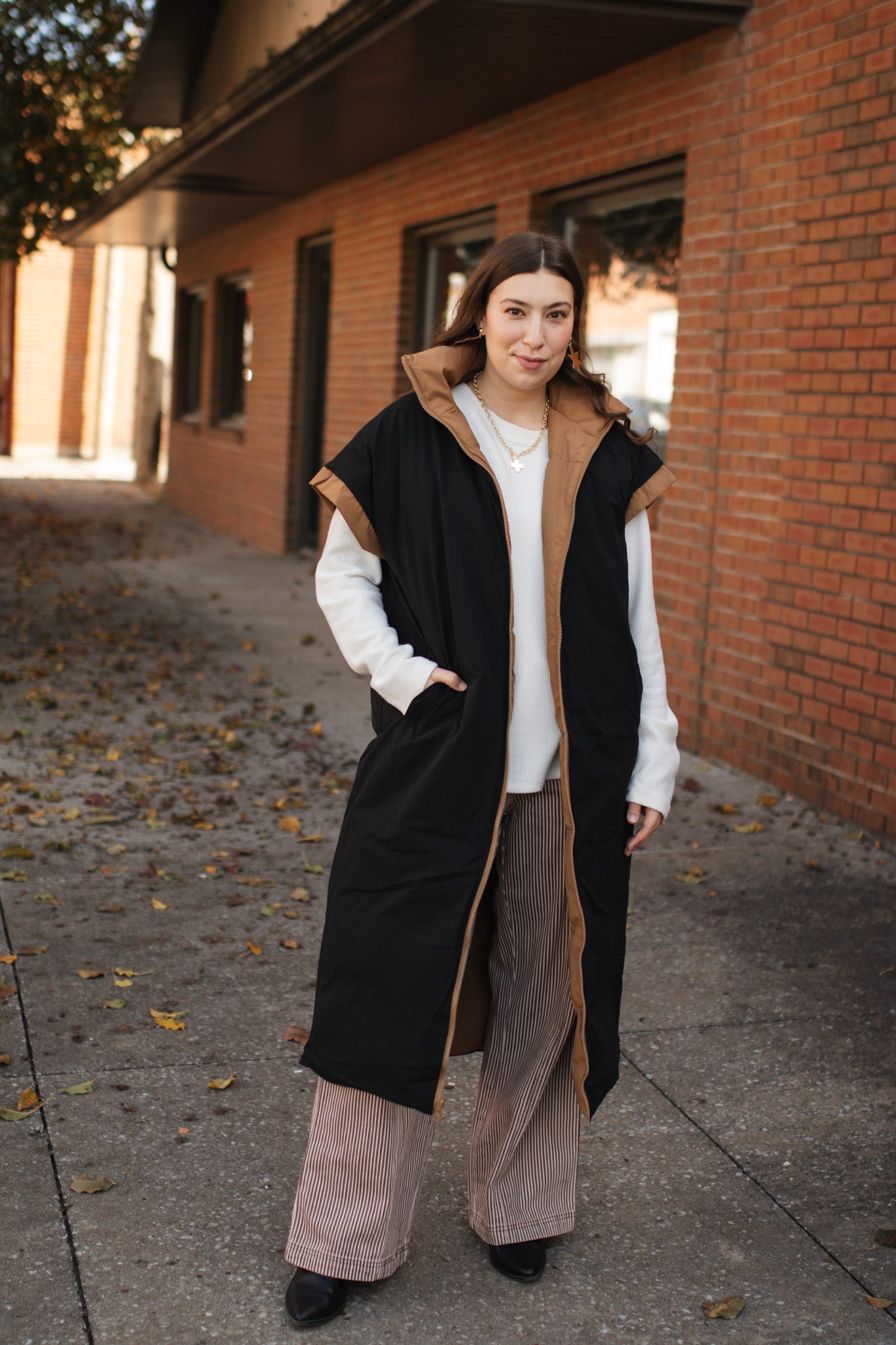 Annie Reversible Long Puffer Vest