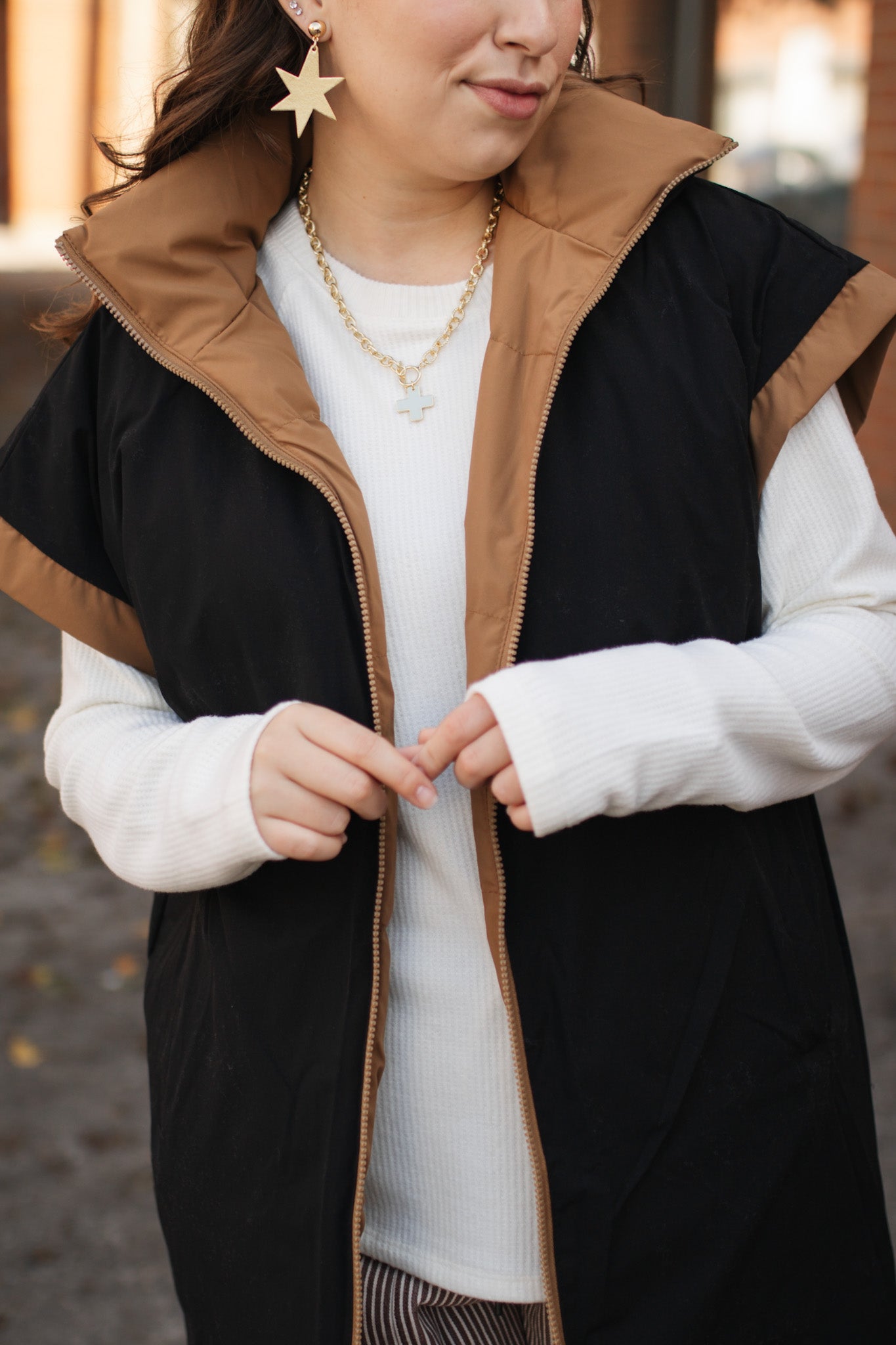 Annie Reversible Long Puffer Vest