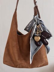 Brushed Hearts Bag Charm | Gold