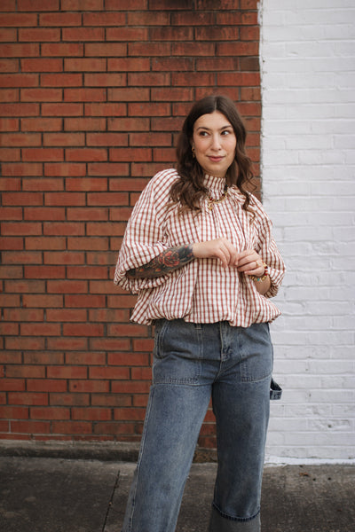 Emme Plaid High Neck Top