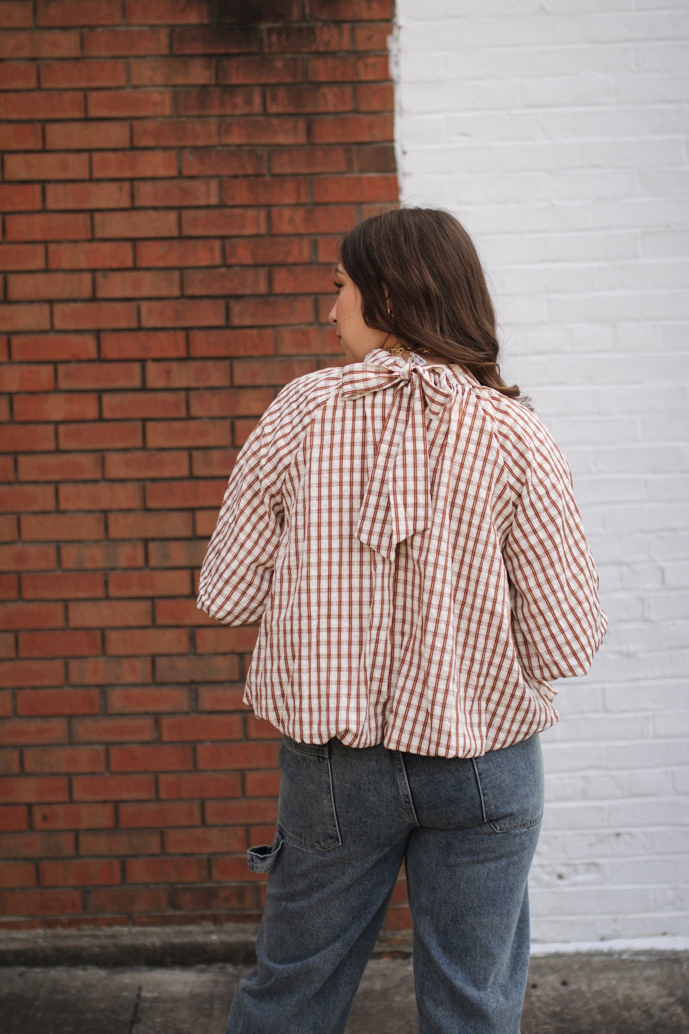 Emme Plaid High Neck Top