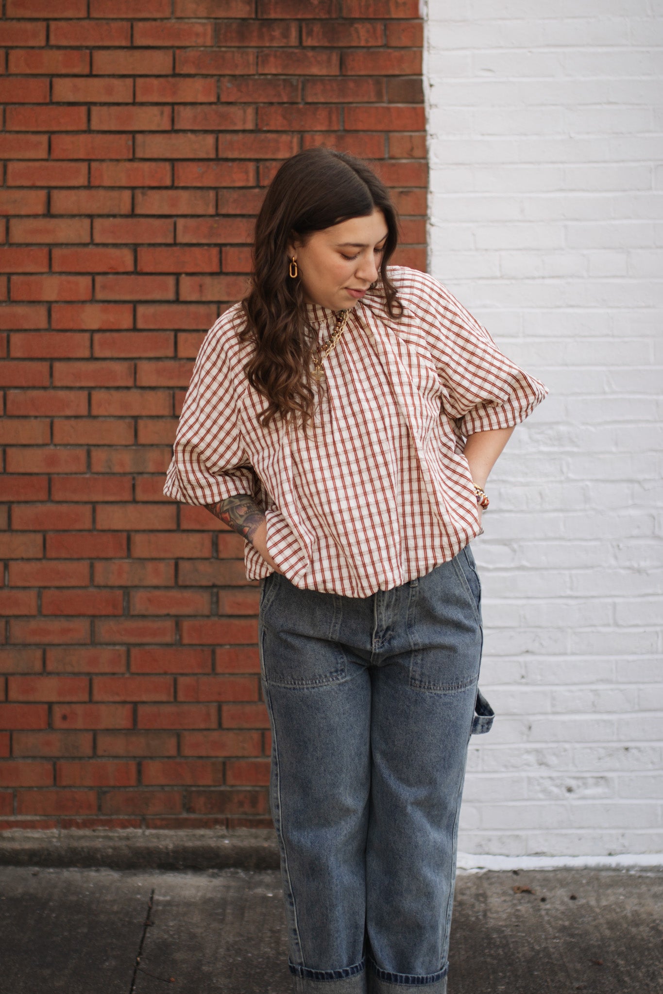 Emme Plaid High Neck Top