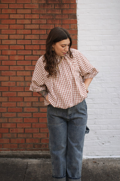 Emme Plaid High Neck Top