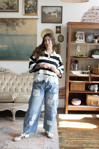 Briar Patchwork Barrel Jeans
