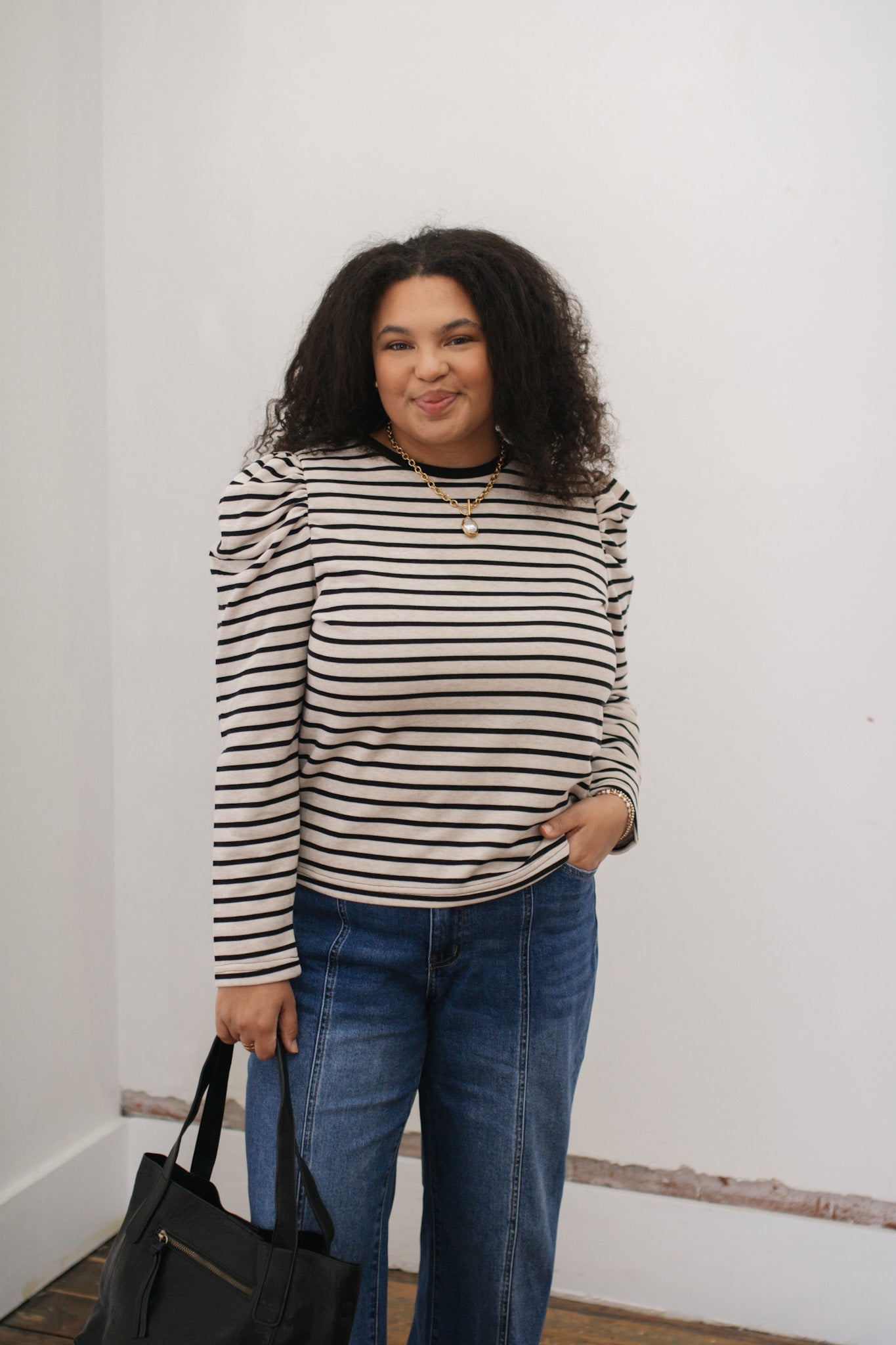 Taegan Striped Long Sleeve Top