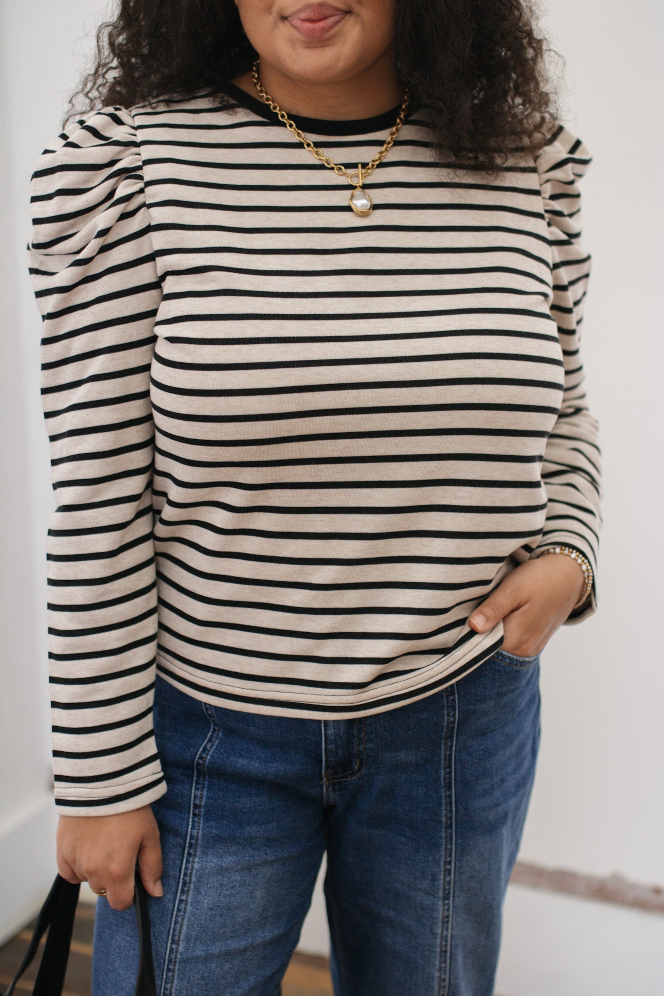 Taegan Striped Long Sleeve Top