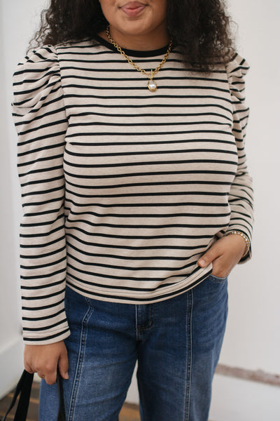Taegan Striped Long Sleeve Top