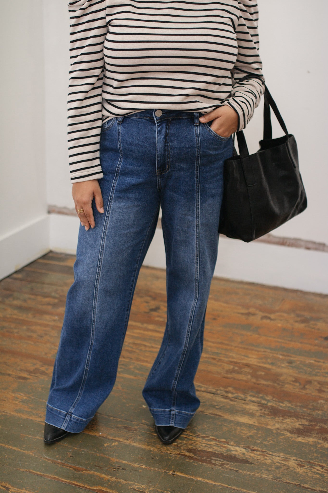 Tyler High Rise Wide Trouser Denim