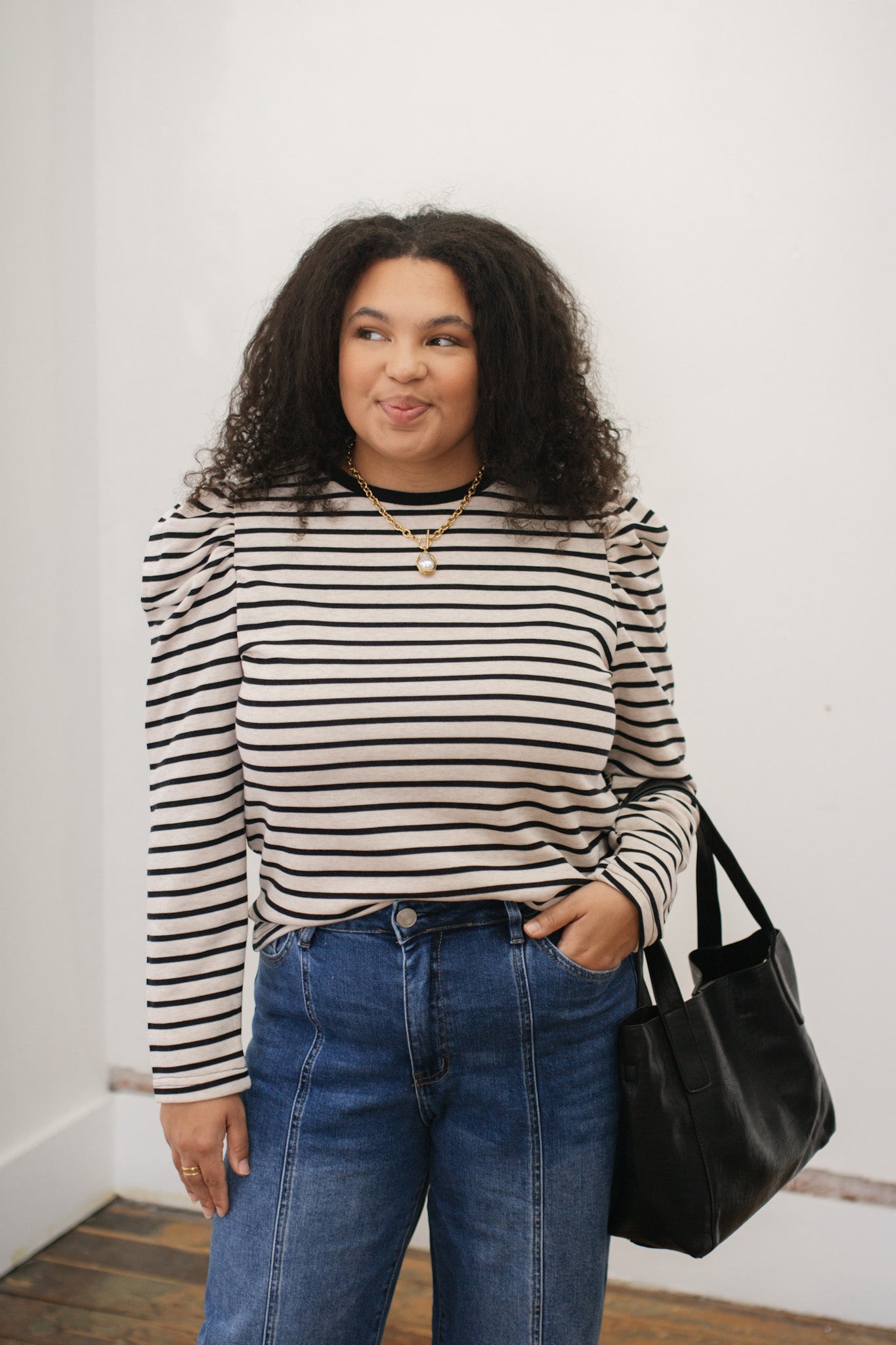 Taegan Striped Long Sleeve Top