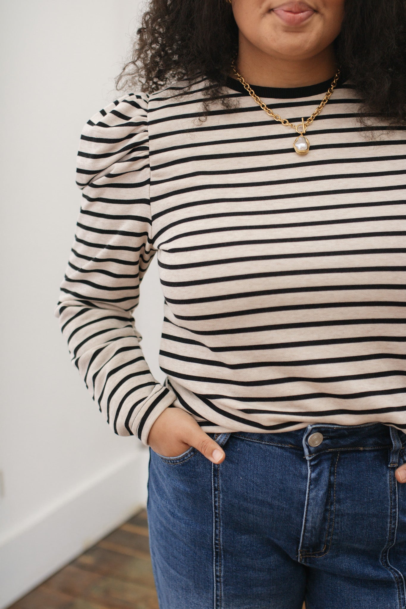 Taegan Striped Long Sleeve Top