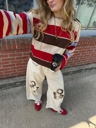 Ashton Patchwork Wide Barrel Jeans