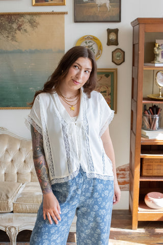 Merrit Lace Satin Blouse
