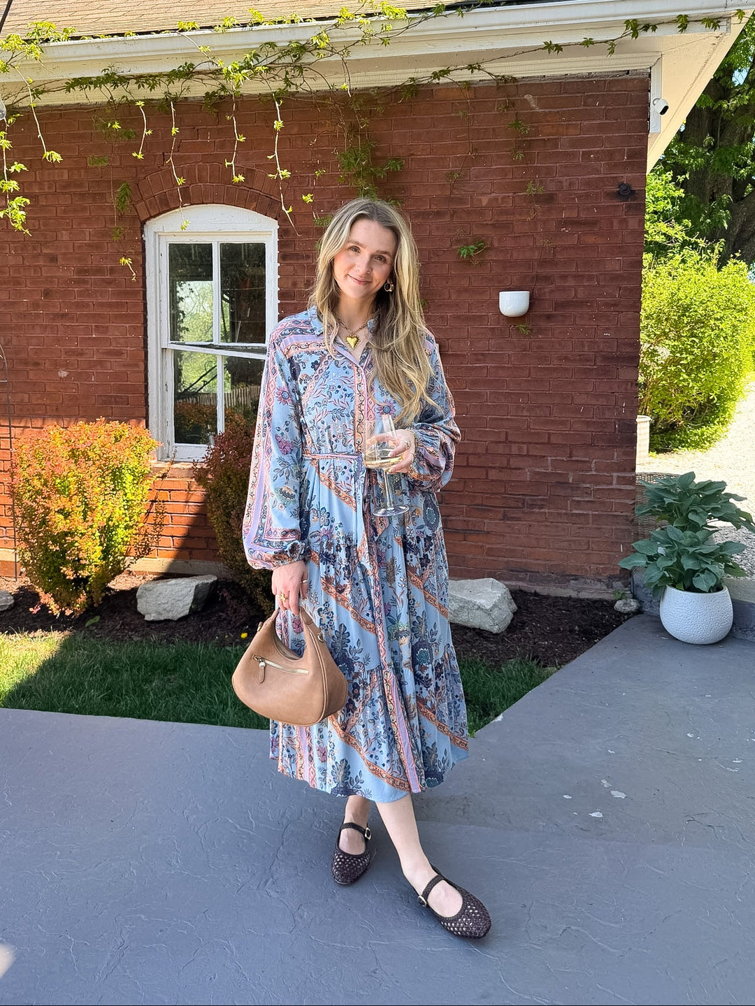 Amelia Floral Collared Midi Dress – Windy Nest