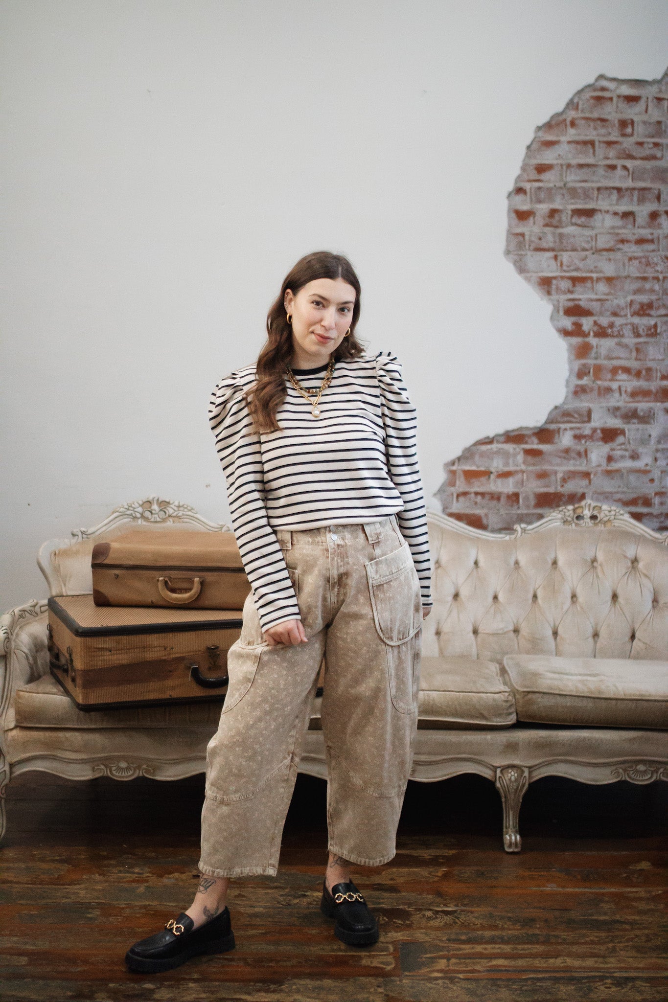 Taegan Striped Long Sleeve Top