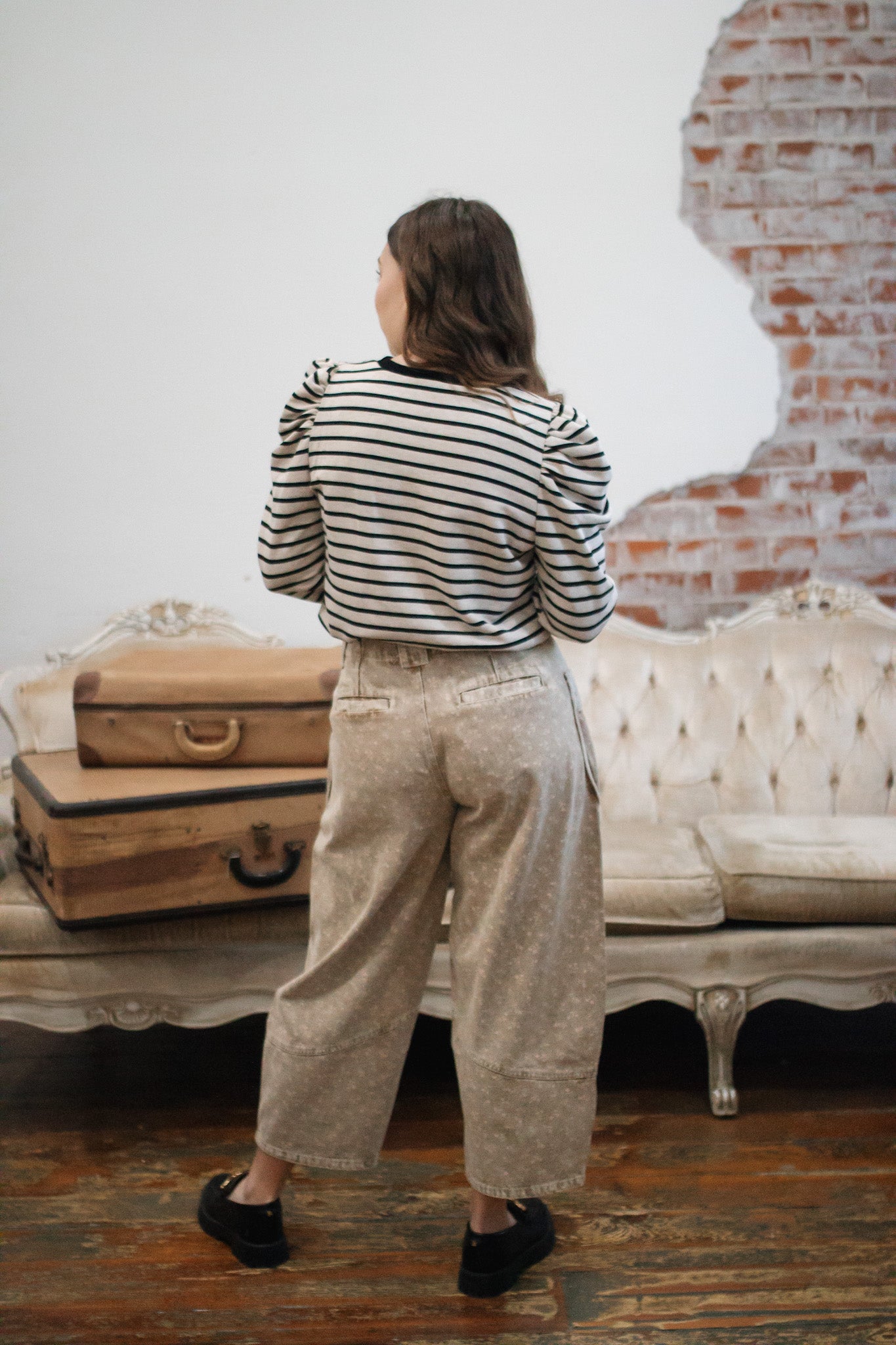 Willa Vintage Washed Floral Barrel Jeans