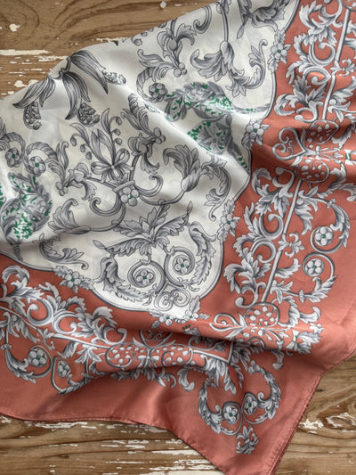 28" Wallpaper Floral Scarf | Blush