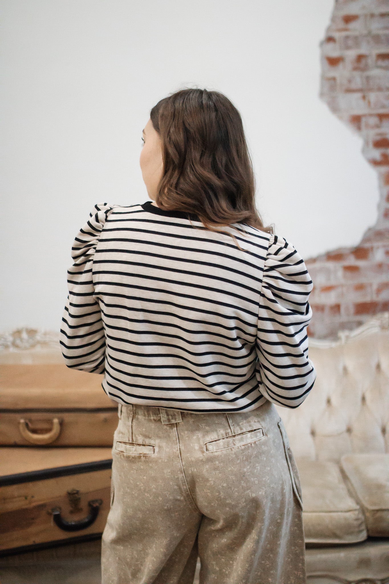 Taegan Striped Long Sleeve Top