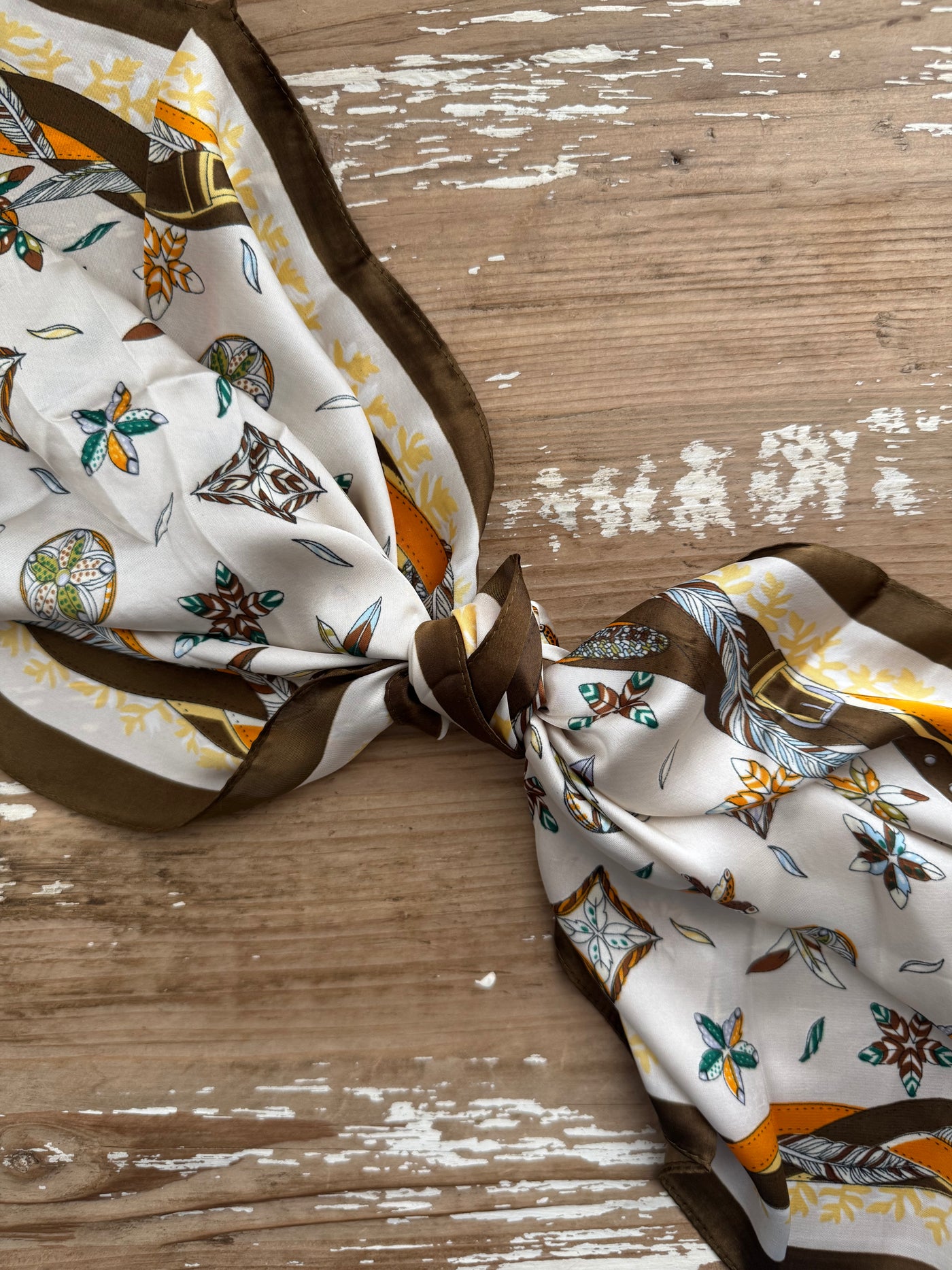 28" Wallpaper Floral Scarf | Brown
