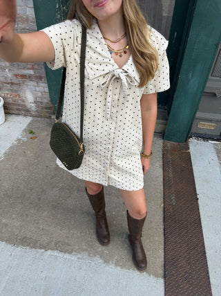 Sutton Corduroy Polka Dot Mini Dress