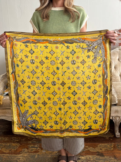 28" Wallpaper Floral Scarf | Yellow