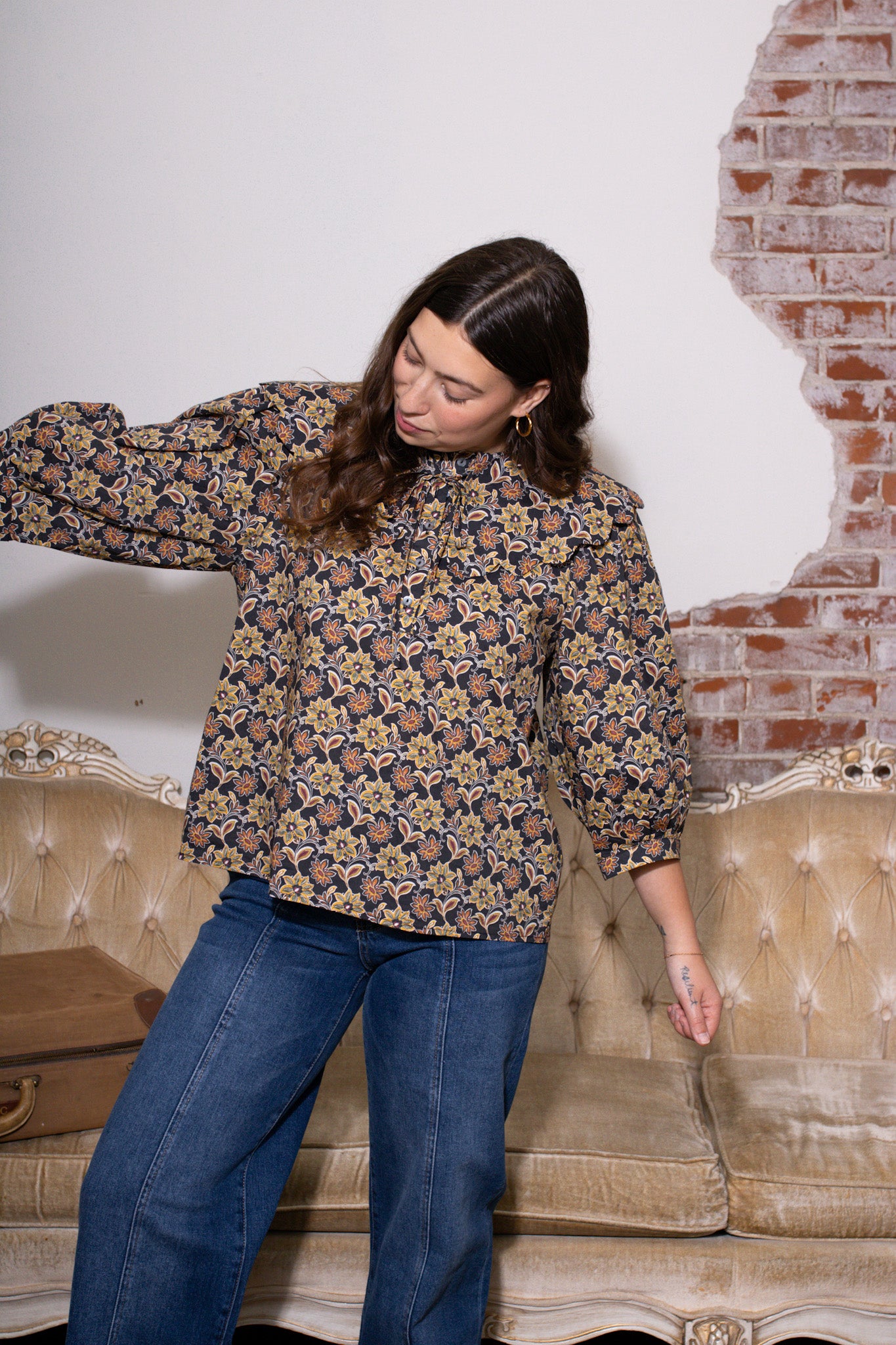 Elizabeth Floral Collared Top