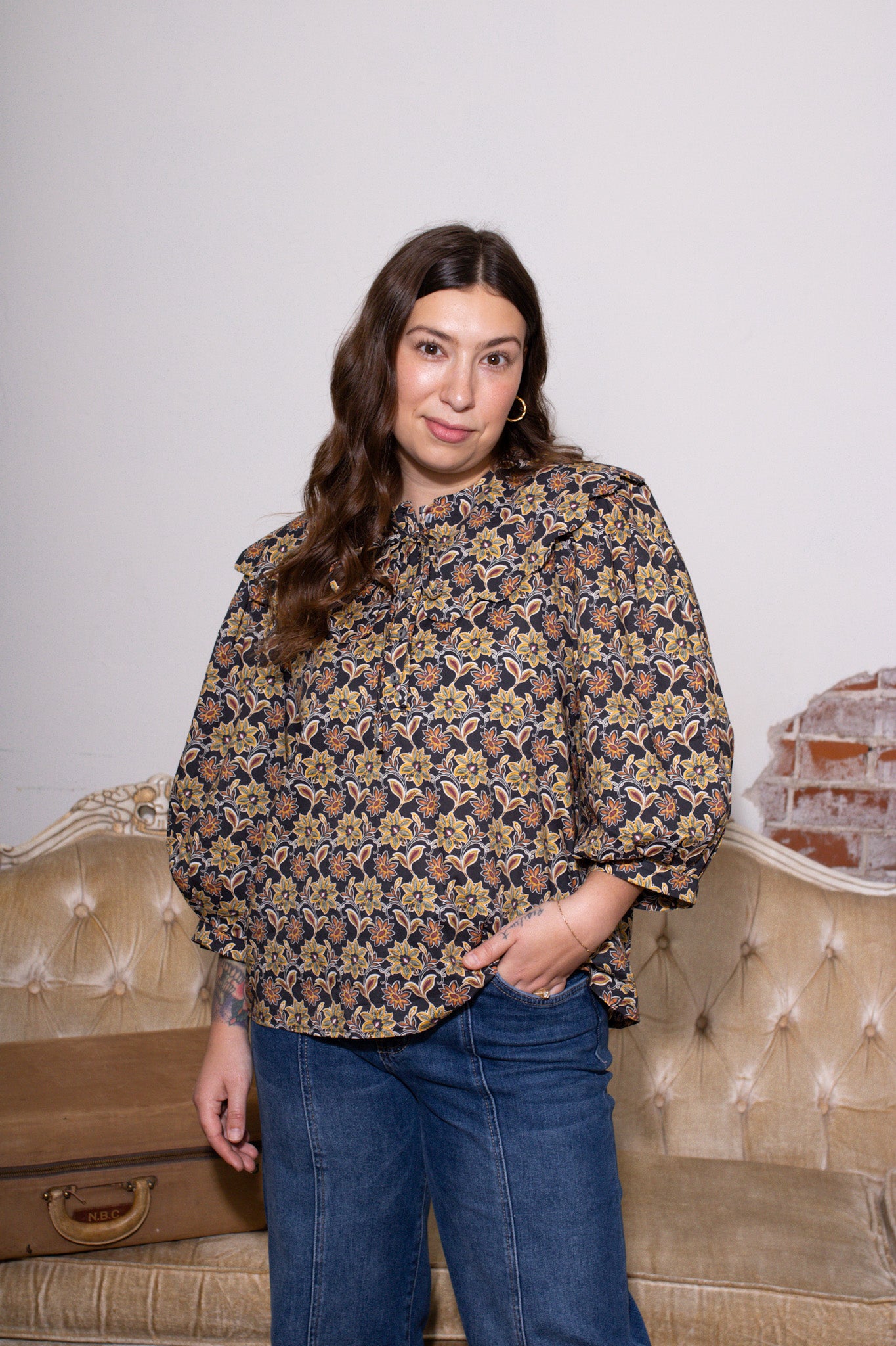 Elizabeth Floral Collared Top