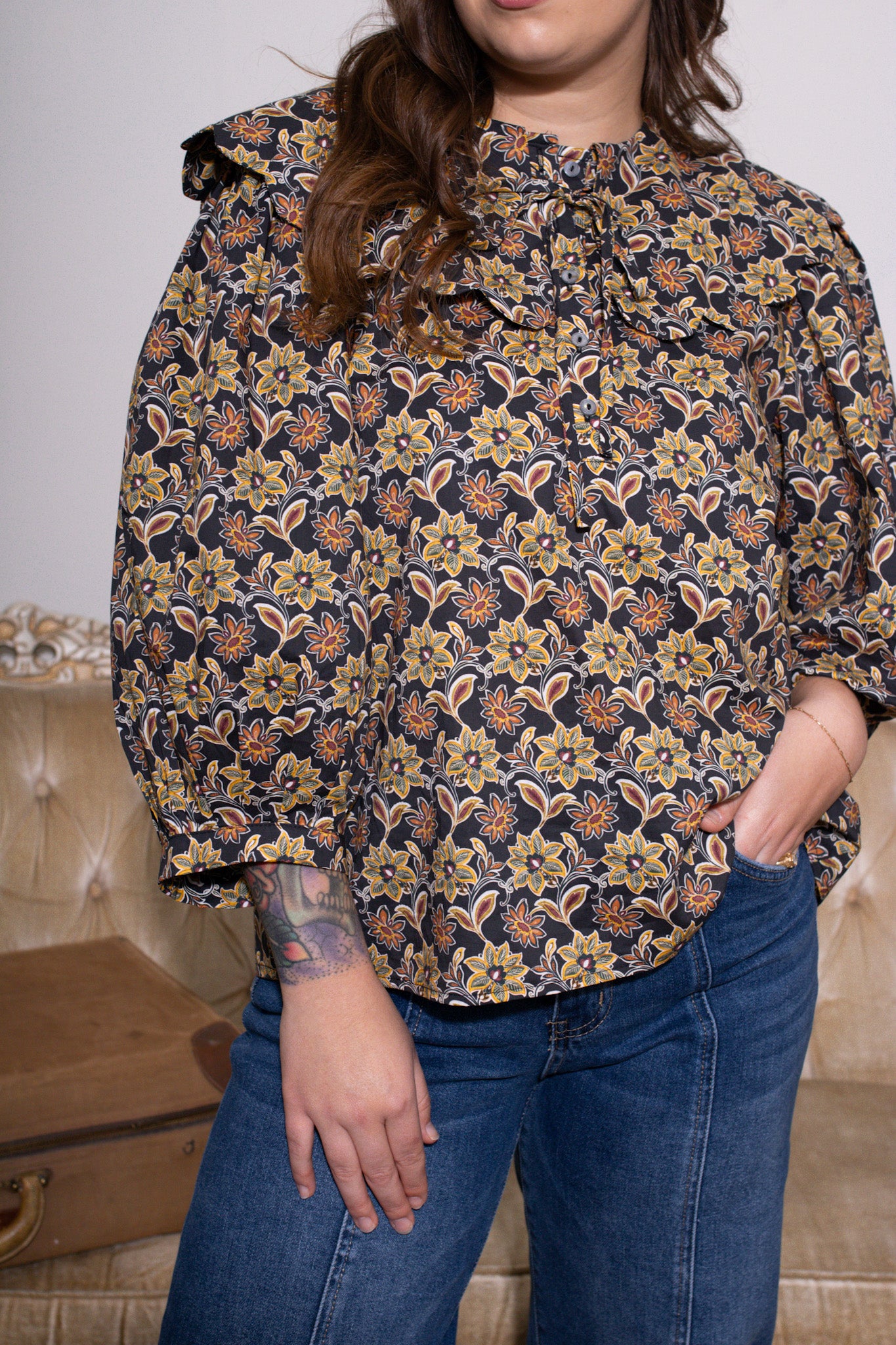 Elizabeth Floral Collared Top