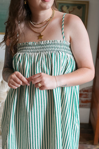 Iris Striped Baby Doll Mini Dress