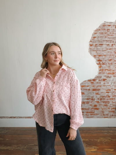 Gigi Floral Gauze Button Down Top