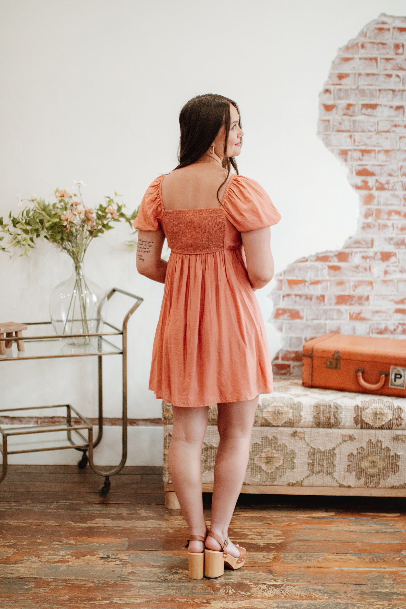 Peachy Promise Pleated Dress