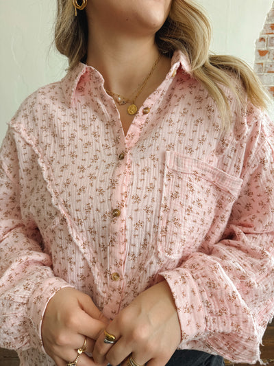Gigi Floral Gauze Button Down Top