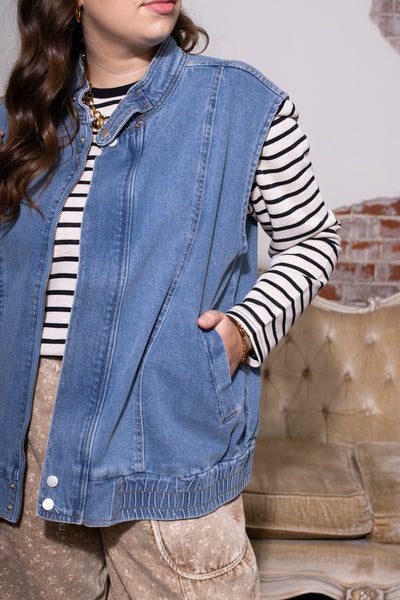 Georgie Oversized Denim Vest