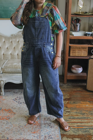 Hollis Denim Barrel Overalls